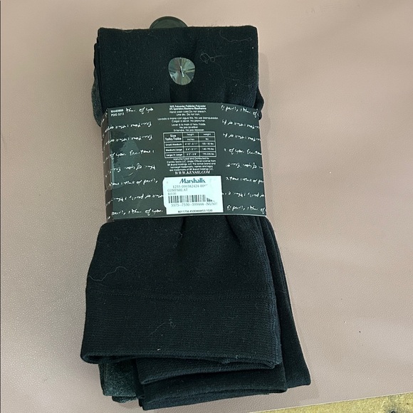 Kensie 2 pack Charcoal and Black Fleece Lined Tights M/L - Picture 2 of 5